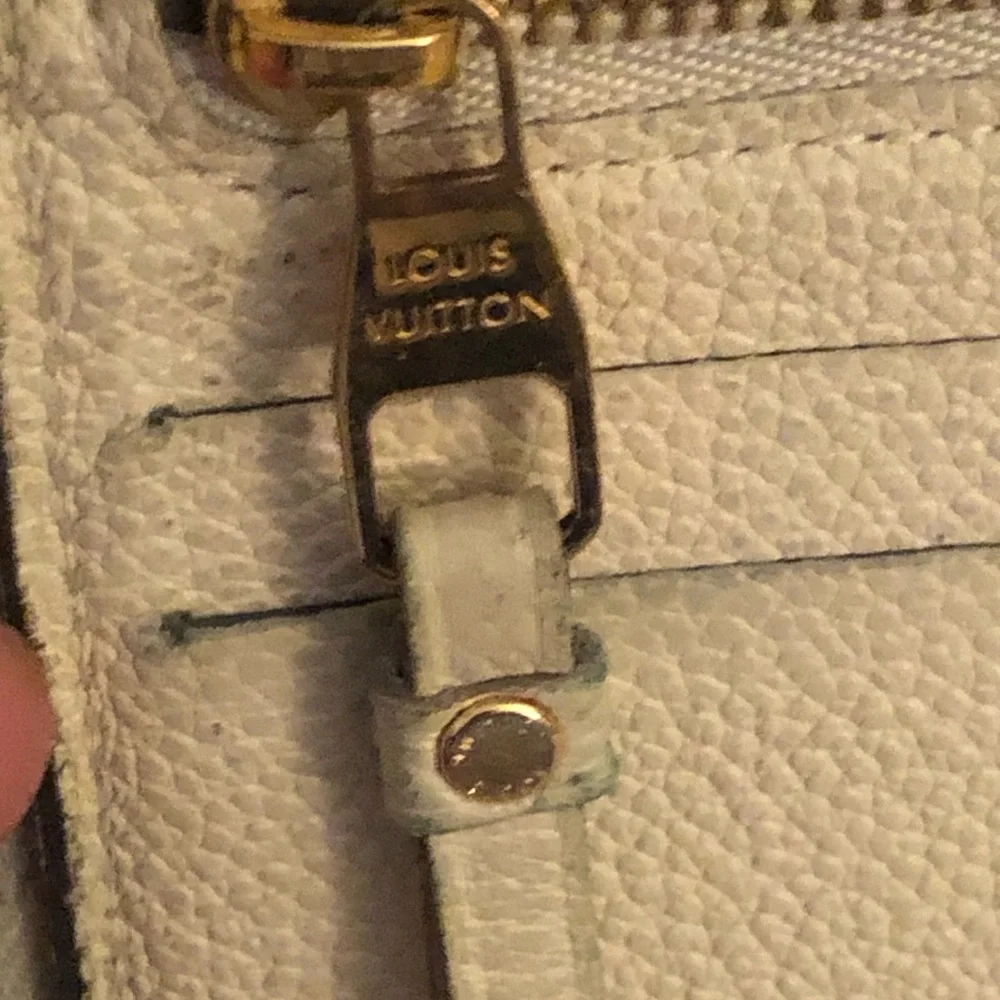 Louis Vuitton Slate Blue Embossed Monogram Zip Wallet
